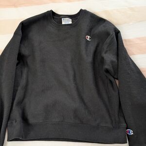 Champion Men’s Black Crewneck Sweatshirt with Small Logo